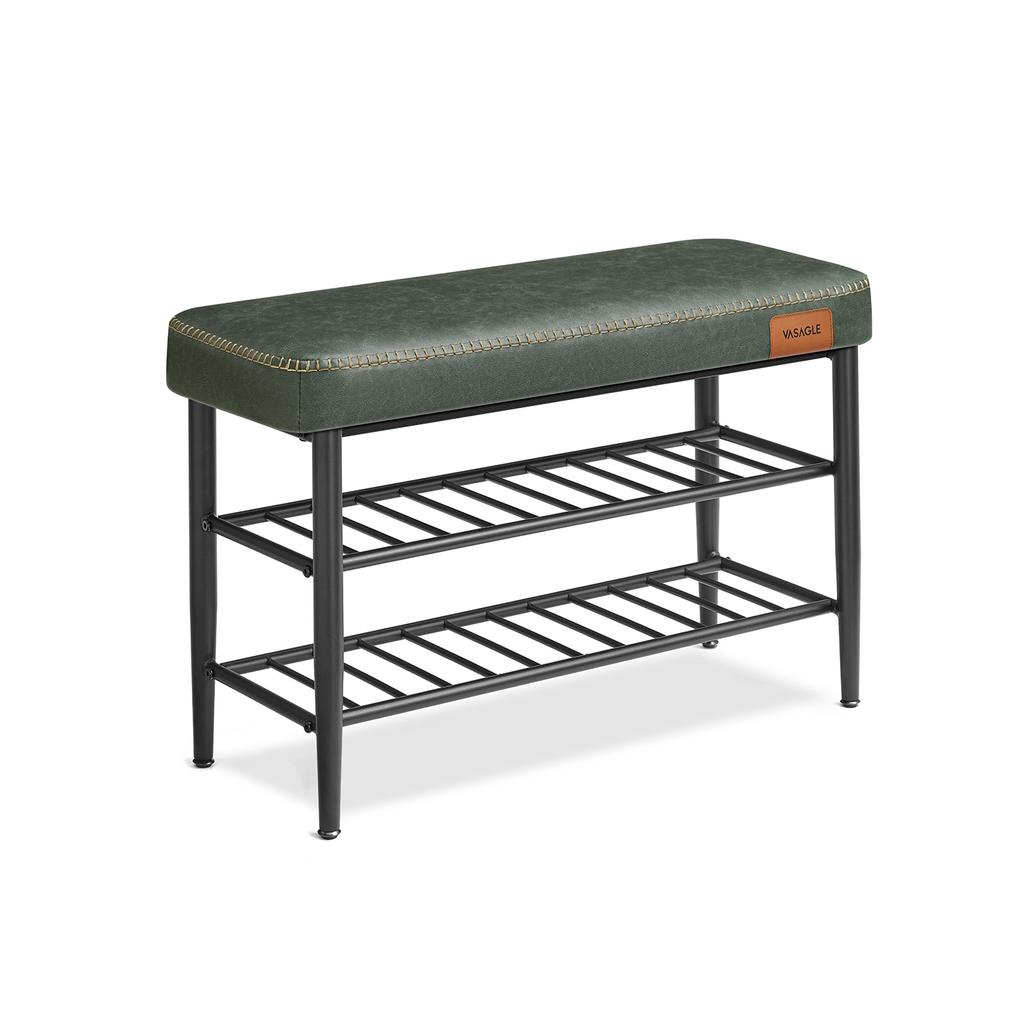 VASAGLE EKHO Collection LSB054C01 Schuhbank, Sitzgelegenheit, Eingangsbereich, Kunstleder, Nähte, 60er Jahre Stil, Modern, Maximale Belastung 135 kg, 30 x 80 x 50 cm