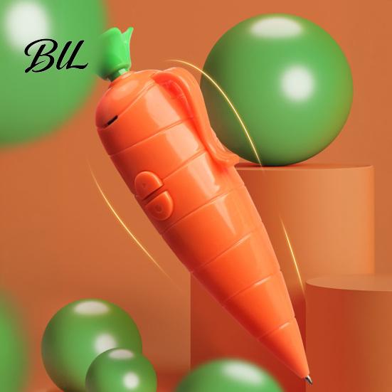 Smooth Writing Pen Carrot Shape Voice Recorder with 60-Second Recording Cute Creative Stationery for Kids Ballpoint Students Teachers Funny