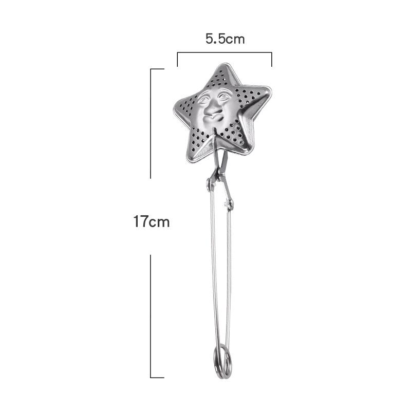 

Ситечко для чая в стиле «звезда-сердце» в форме ракушки, практичное, с застежкой, сетка из нержавеющей стали, заварочные чайники, кухонные принадлежности