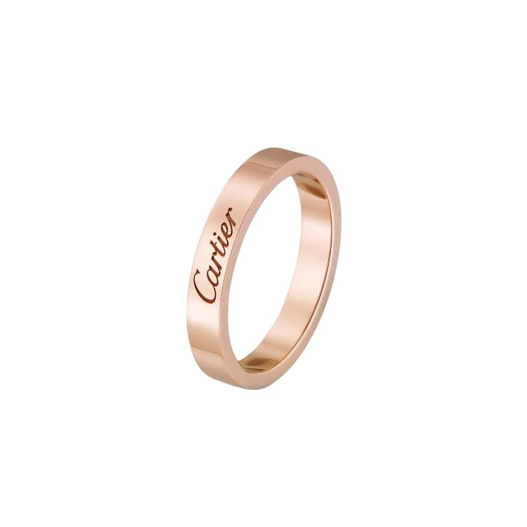 Cartier C De Klassischer Buchstabe Hochzeit 18 Karat Goldring Unisex Ringe Roségold B4087200