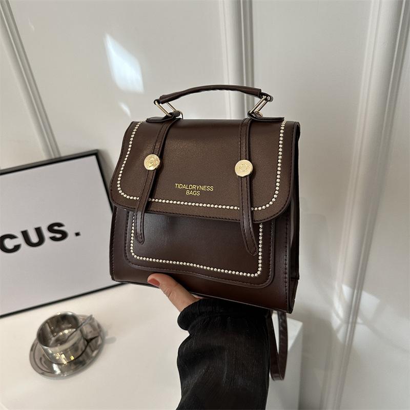 Modische vielseitige Ins-Handtasche 2025 temperamentvoll schlichte Schulter-Umhänge-Doppelschulter-kleine quadratische Tasche