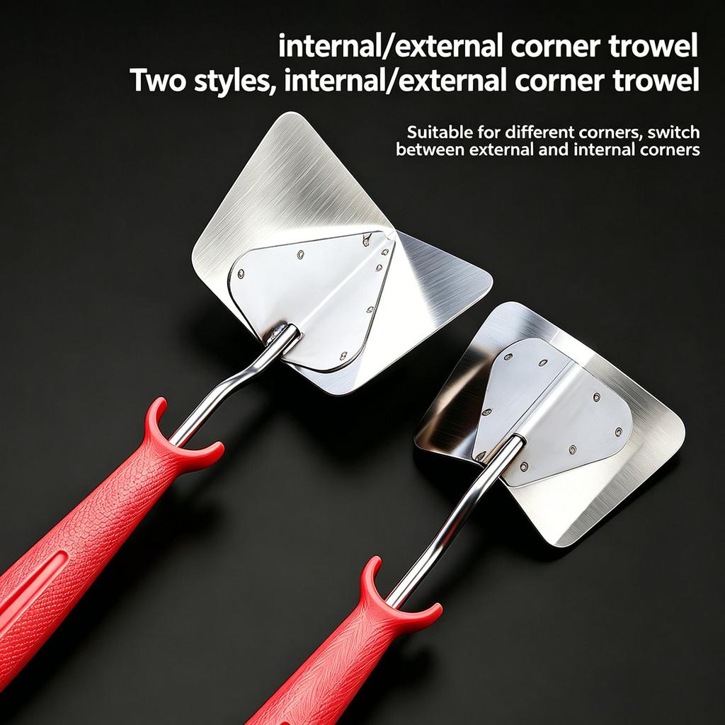 Stainless Steel Drywall Corner Trowel Thickened Inside Outside Angle Finishing Tool Rustproof Triangle Plastering Corner Knife