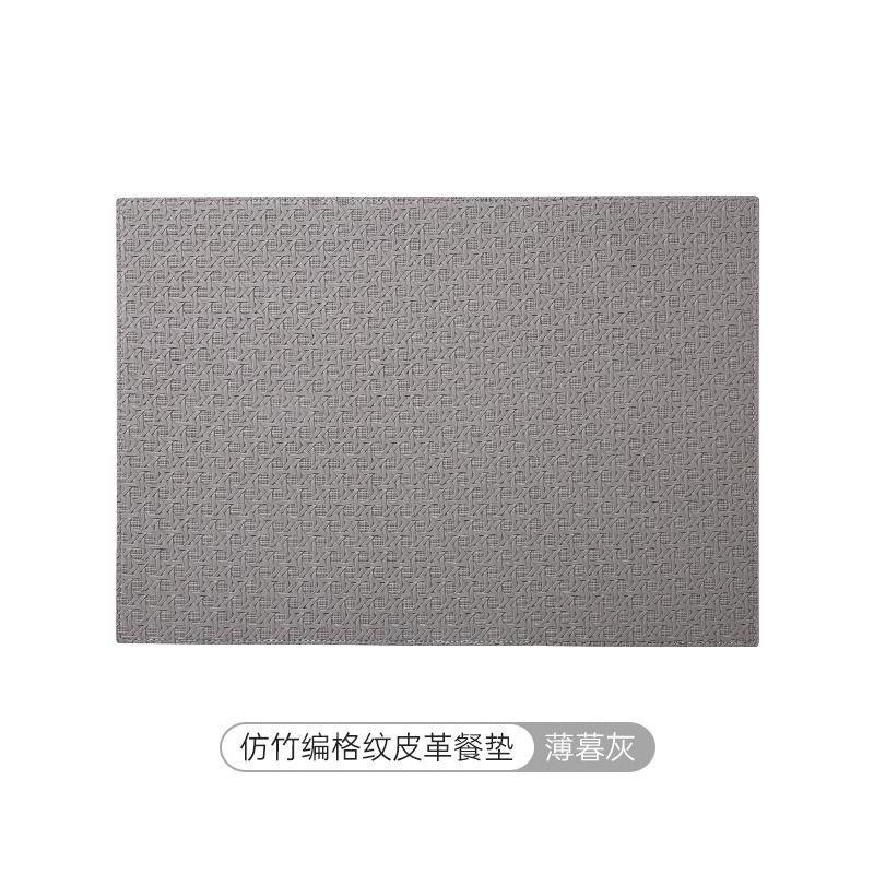 New Home Hotel Grid Pattern PU Leather Placemat Restaurant Double Sided Waterproof Oil Proof Coffee Dining Table Mat Coasters