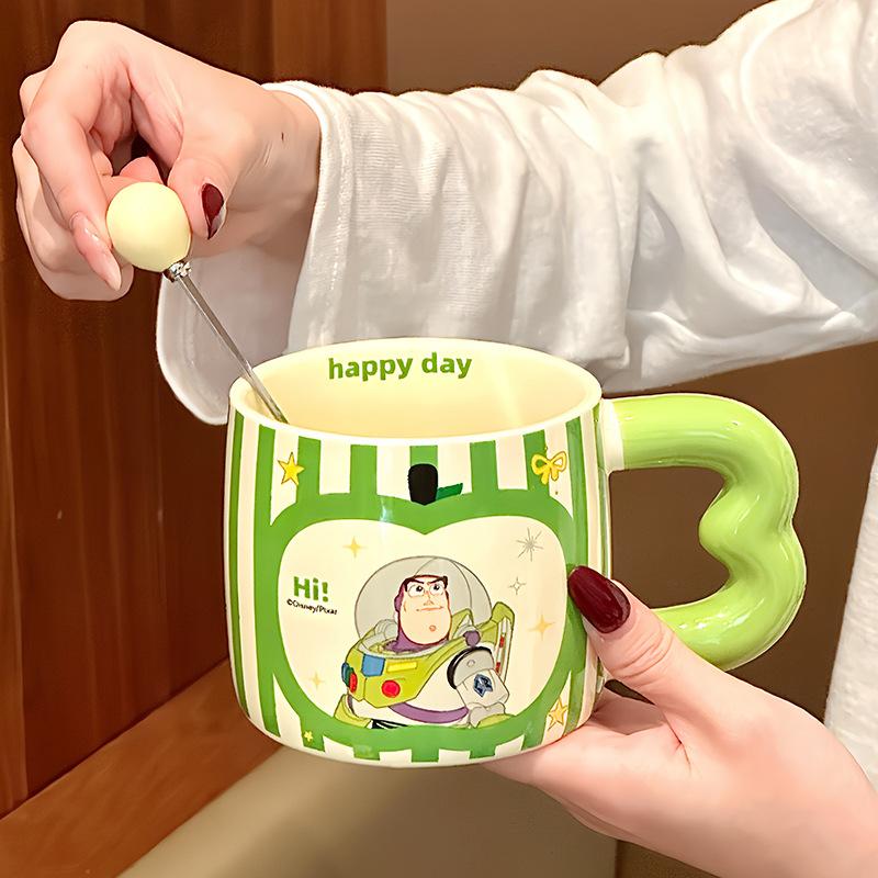 Vysoce hodnotný roztomilý hrnek s Medvídkem Pú pro pár, keramický pohár na vodu, dětský hrnek na mléko a kávu, dárek k narozeninám, dárková krabička