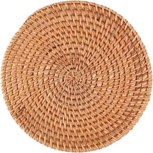 

Handmade, Heat-Resistant Rattan Trivet, Natural Material, Round, Washable, Thick, Heat-Resistant, Suitable for Iron Kettles, Pots, Donabe, and Ironwar