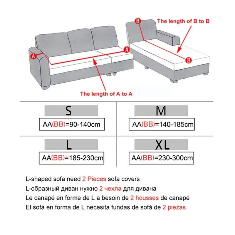 1/2/3/4 Waterproof Elastic Corner Sofa Covers Seats Solid Couch Cover Polyester L Shaped Sofa Slip Protector for Pets and Kids