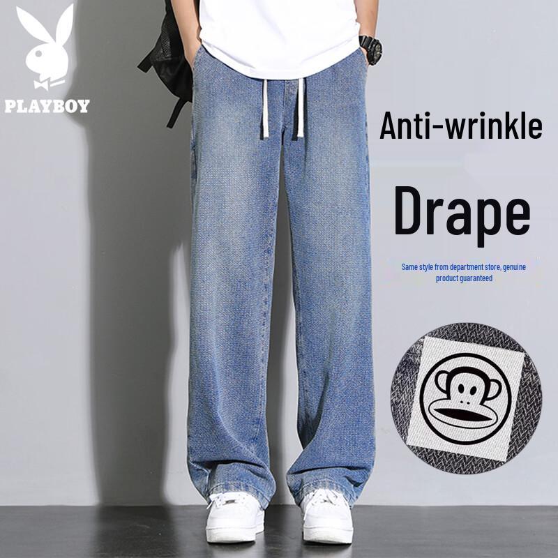 PLAYBOY Men s Summer Thin American Loose Straight-Leg Jeans L