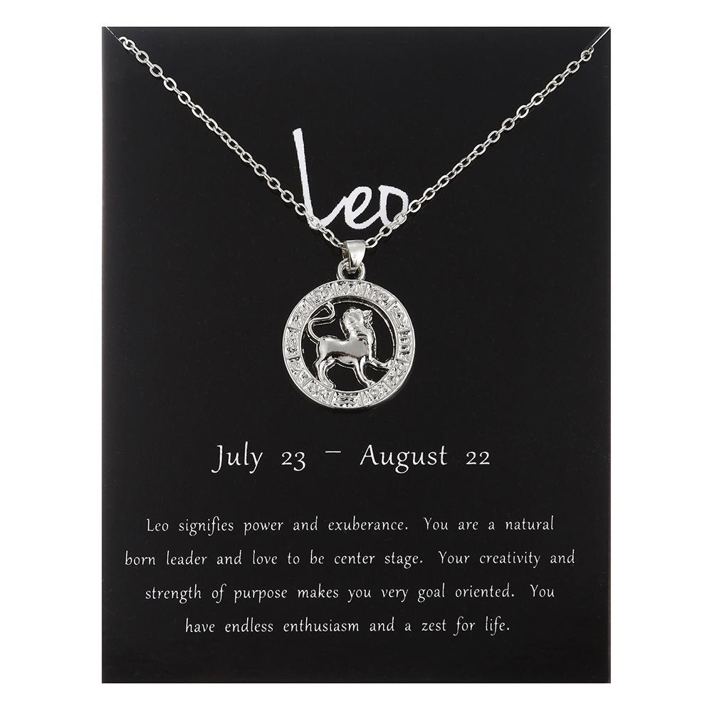 24 Tipuri de Bijuterii Aur Roz Zodiacul Cele Douăsprezece Pandantiv Colier Circular Tridimensional