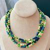 Vintage Natural Shell Natural Lapis Lazuli Necklace Atmosphere Clavicle Chain Autumn And Winter Maillard Style