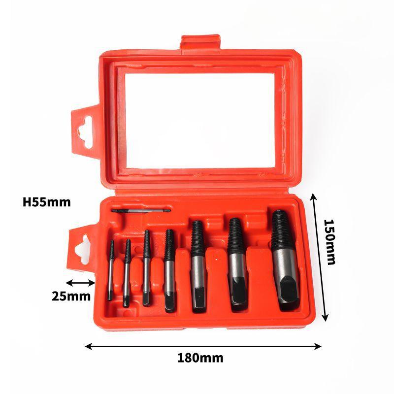 8pcs Damaged Broken Screw Remover Extractor Drill Bits Steel Durable Easy Out Remover Tool Works on Wood and Machine Screws