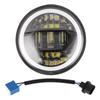5.75in LED Motorcycle Headlight 20000LM High Brightness IP67 Waterproof with H4 H13 Adapter Cable