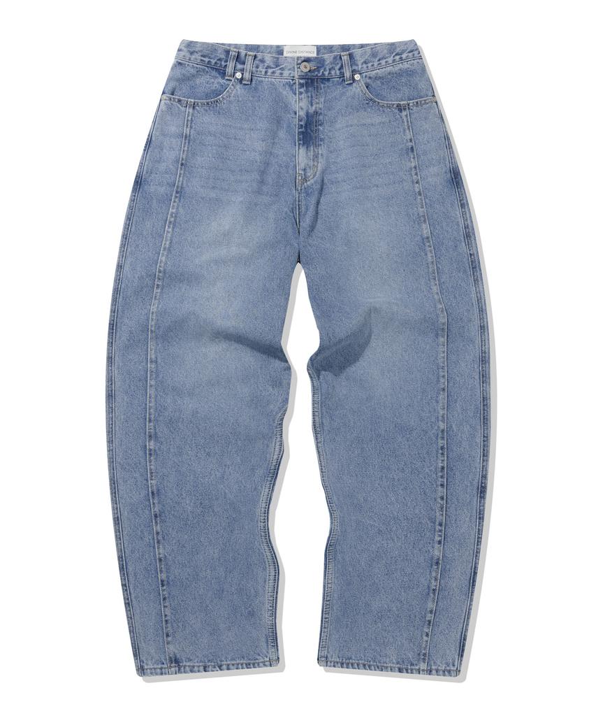 DIVINE DISTANCE Stitch Curved Wash Denim