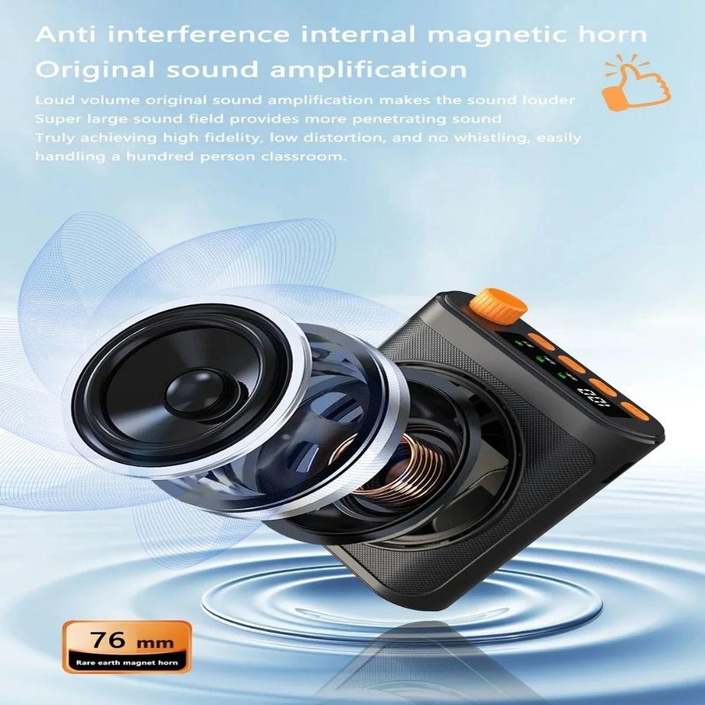 Magnetic Rechargeable Voice Amplifier Rechargeable Megaphone Speaker Wireless Microphone Speech