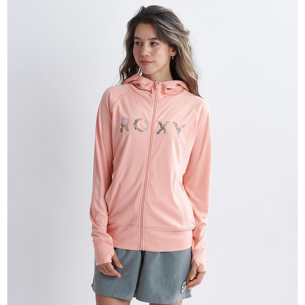 Roxy Mullet and Cow Print Zip Hooded Rash Guard with Thumbholes Women's (RLY241027 APR)