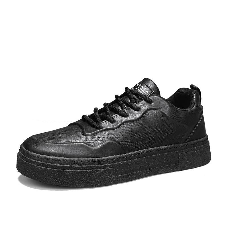 

Spring and autumn men s low-top outdoor small black shoes Korean version of fashion trendy lace-up platform shoes student casual board shoes 39