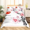 Povlečení s třešňovým květem Květina Větev Povlak na přikrývku Japonský styl Botanická krajina Malby Povlak na přikrývku Dekor do ložnice