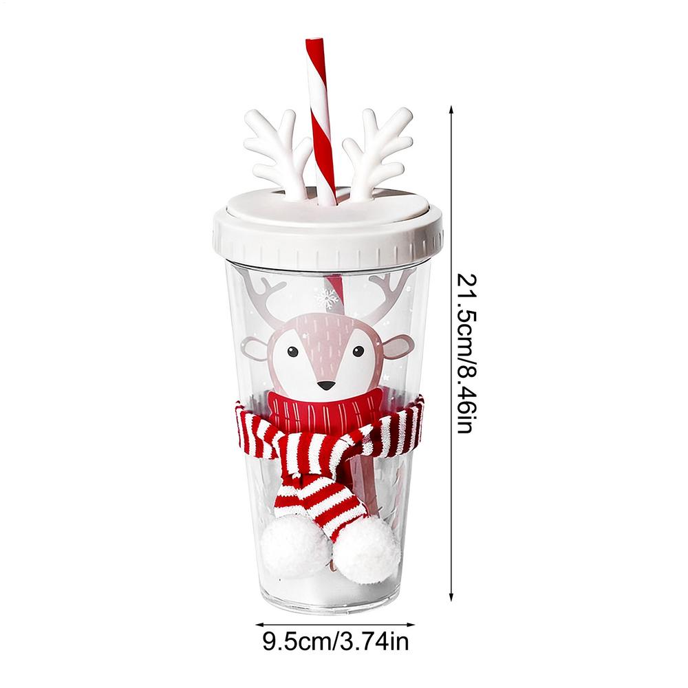 

Christmas Coffee Mug 420ml Reindeer Travel Mug Double Wall Travel Coffee Mug For Women Men Kids Adults Children Family Friends