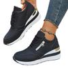 Damen Sneaker mit breiter Weite und Plateau, Schnür-Freizeitsportschuhe, Mode Großhandel Walking-Schuhe für Damen