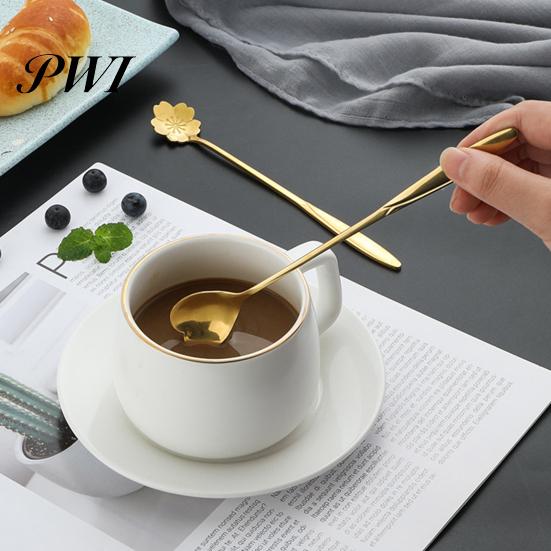 Coffee Spoon Long Handle Fine Texture Stainless Dessert Steel Mixing for Home Milk