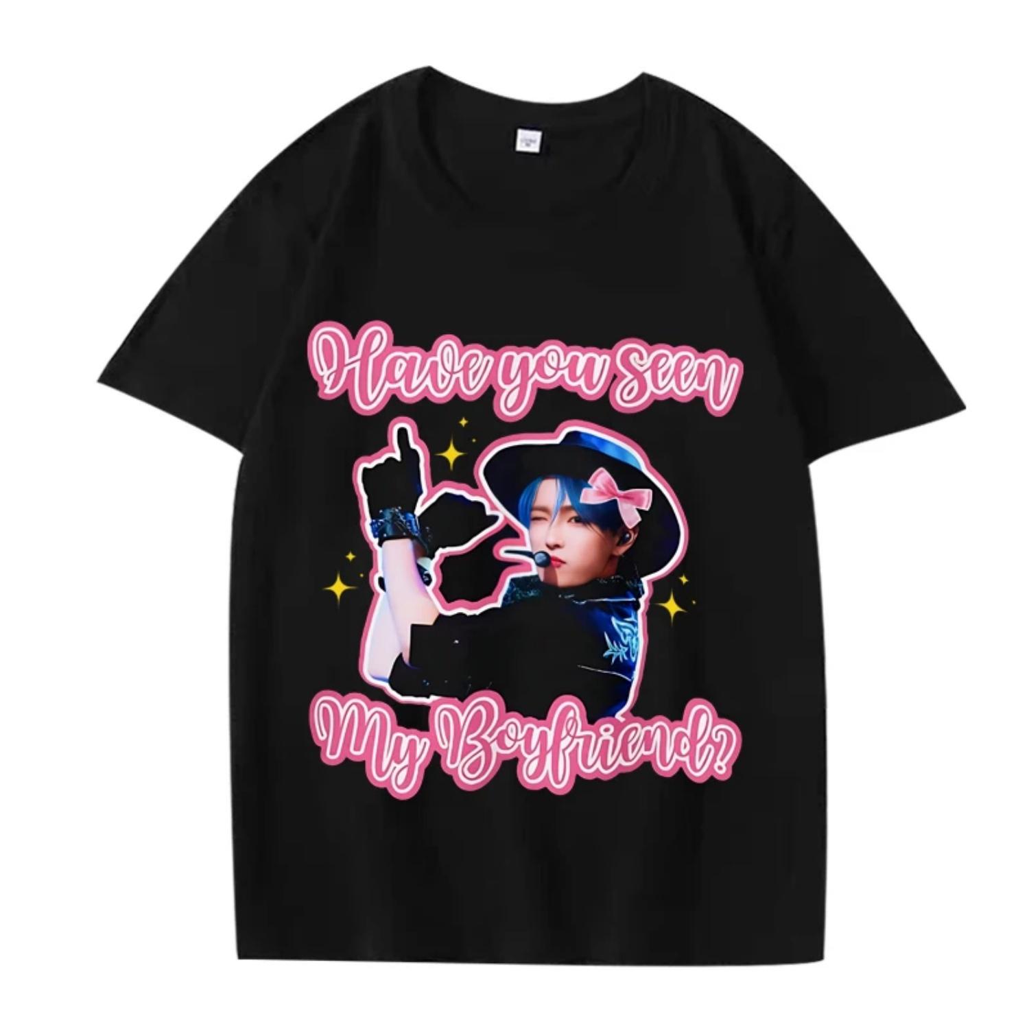 

Ateez Hongjoong Cowboy Boyfriend T Shirt men women Oversized 100% Cotton Hot sale short sleeve Summer print fashion Unisex tops XXXXXL чорний