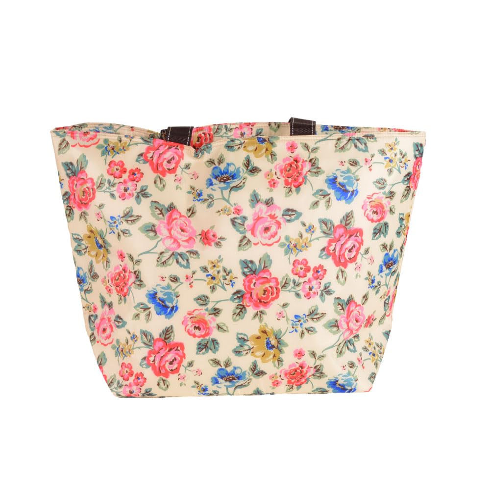 ApFels Insulated Tote Bag Soft Cooler 60cm x 40cm x 20cm Floral Pattern Beige 5294-BE