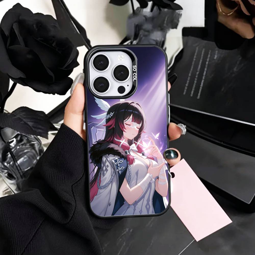 

C-Cool G-Genshin-Impact-columbina Phone Case For iPhone17,16,15,14,13,12,11 Plus,Pro Max Colored Silver Plated Inside Cover iPhone14ProMax