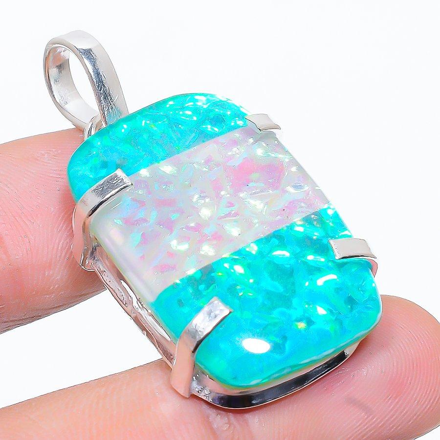 

Natural Triplet Opal Gemstone Handmade 925 Sterling Silver Pendant 1.58 j4G46