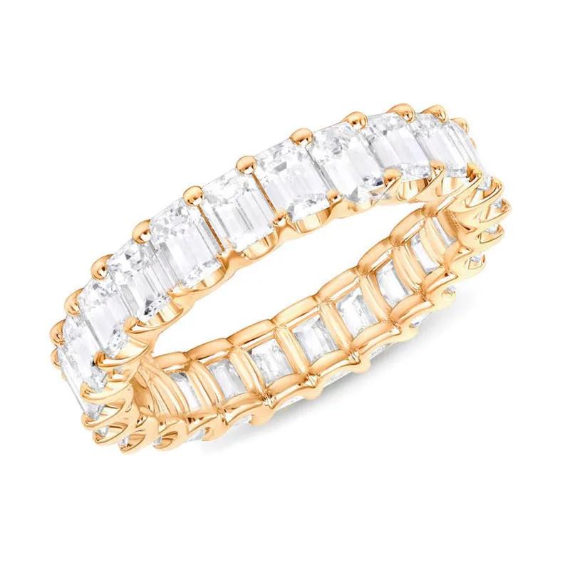 Bright Green Cubic Zirconia Ring Female Engagement Party Jewelry Noble Lady Fashion Wedding Ceremony Accessories Gift