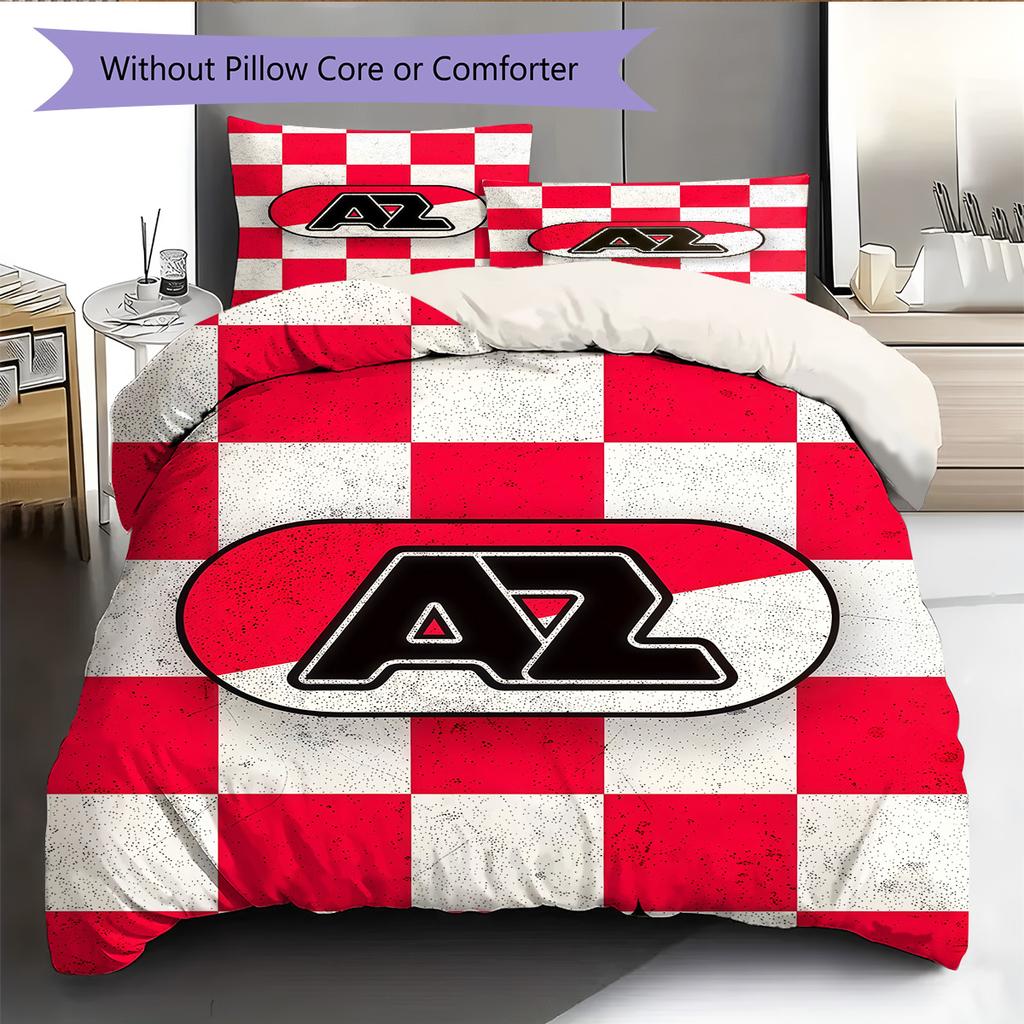 AZ Alkmaar Logo Bedding Quilt Set Quilt Cover Pillowcase Home Decoration Birthday Gift (1 * Duvet Cover + 2 * Pillowcase, Without Core)