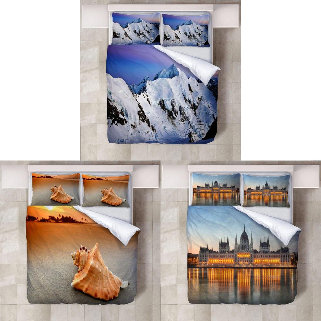 High Definition Digital Printing 3-piece Bed Sheet Set For American Size Bed Modern And Simple Style