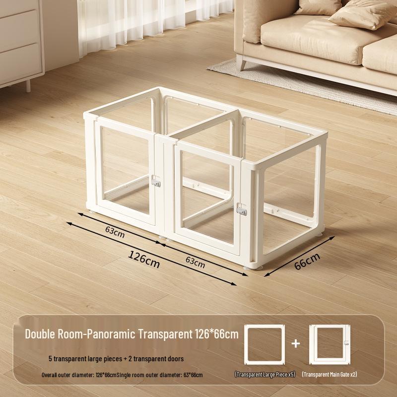 Gard Interior din Acril Transparent pentru Câini Mici - Incintă de Siguranță & Casuță pentru Câini