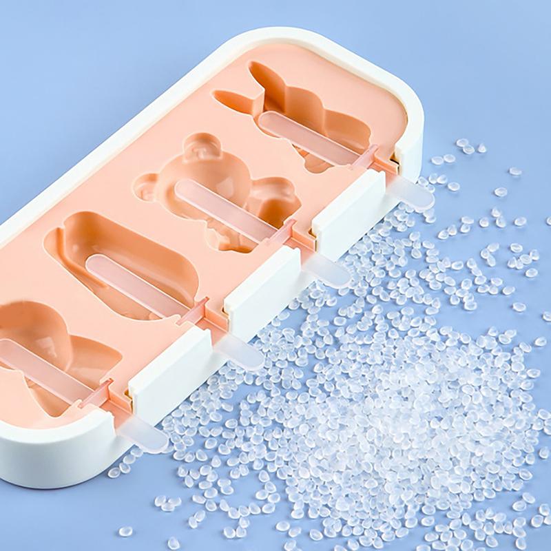 4er-Pack Eis am Stiel Formen Kinder Baby Niedliche Formen Silikon Eis am Stiel Form BPA-frei Wiederverwendbare Eisform Eis am Stiel Maker Puddingform
