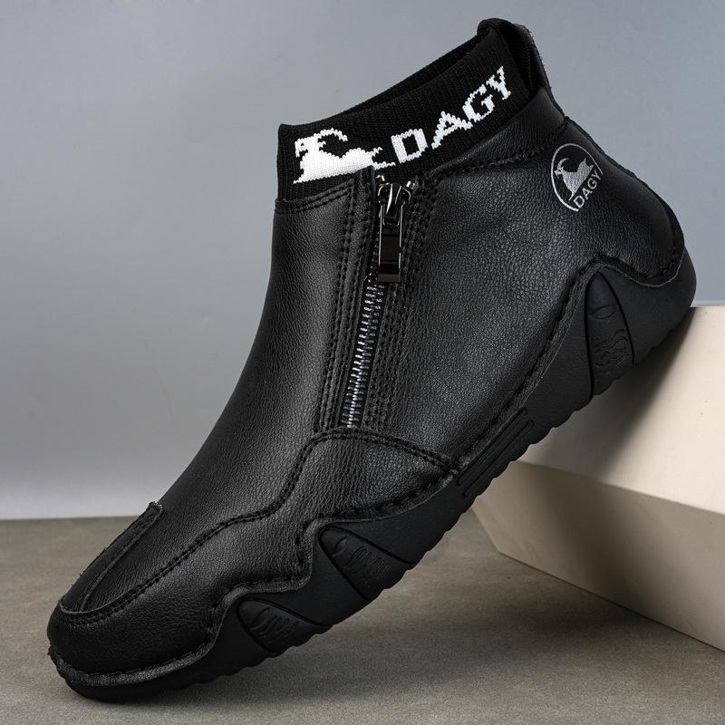 DAGY popular retro style Martin boots men's leather large size men's shoes high top wear-resistant outdoor rest