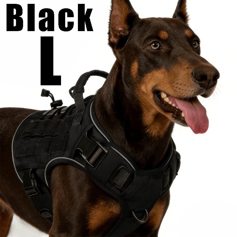 Tactical Dog Harness Vest Heavy Duty with Handle D Ring Reflective Adjustable for Training Obedience Search Rescue Multi Sizes