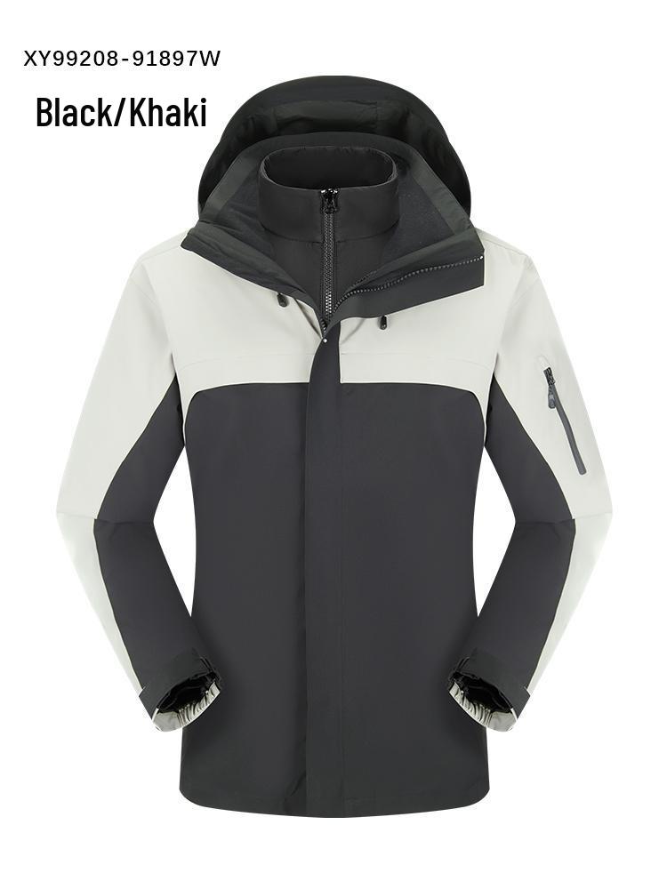 Unisex Three-in-One Ski Jacket with Anti-slip Fleece Liner and Detachable Outerwear M