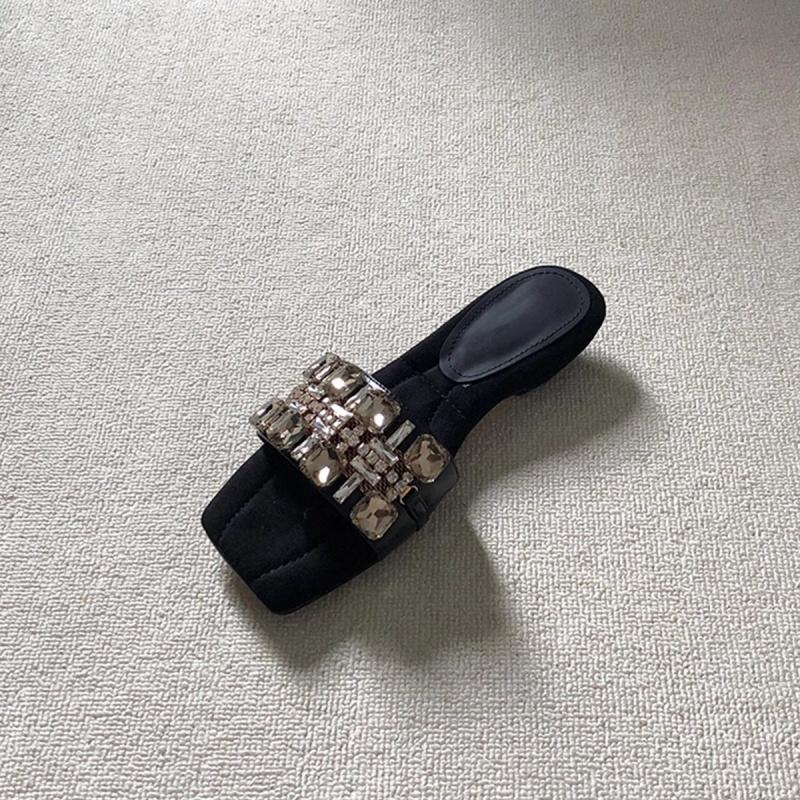 Fashion Low Slippers Casual Female Shoes Slides Jelly Flip Flops Luxury 2025 Soft Glitter Crystal Fashion Glitter Slides Low Slippers So