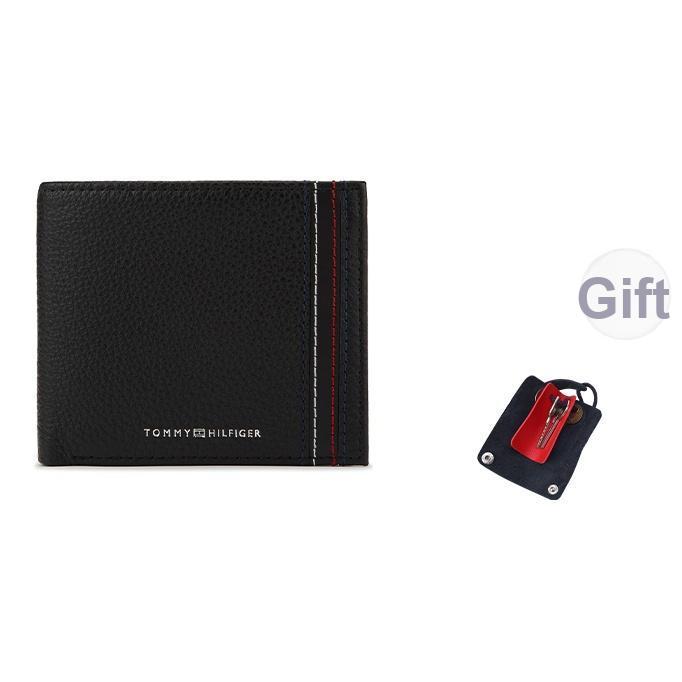Tommy Hilfiger Business Casual Pebbled Texture Card Holder Wallet Men Wallet Black AM0AM14233