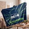 Seattle Seahawks Flannel Blanket, Custom Name Text Personalized Soft Throw Blanket Home Decor Gift