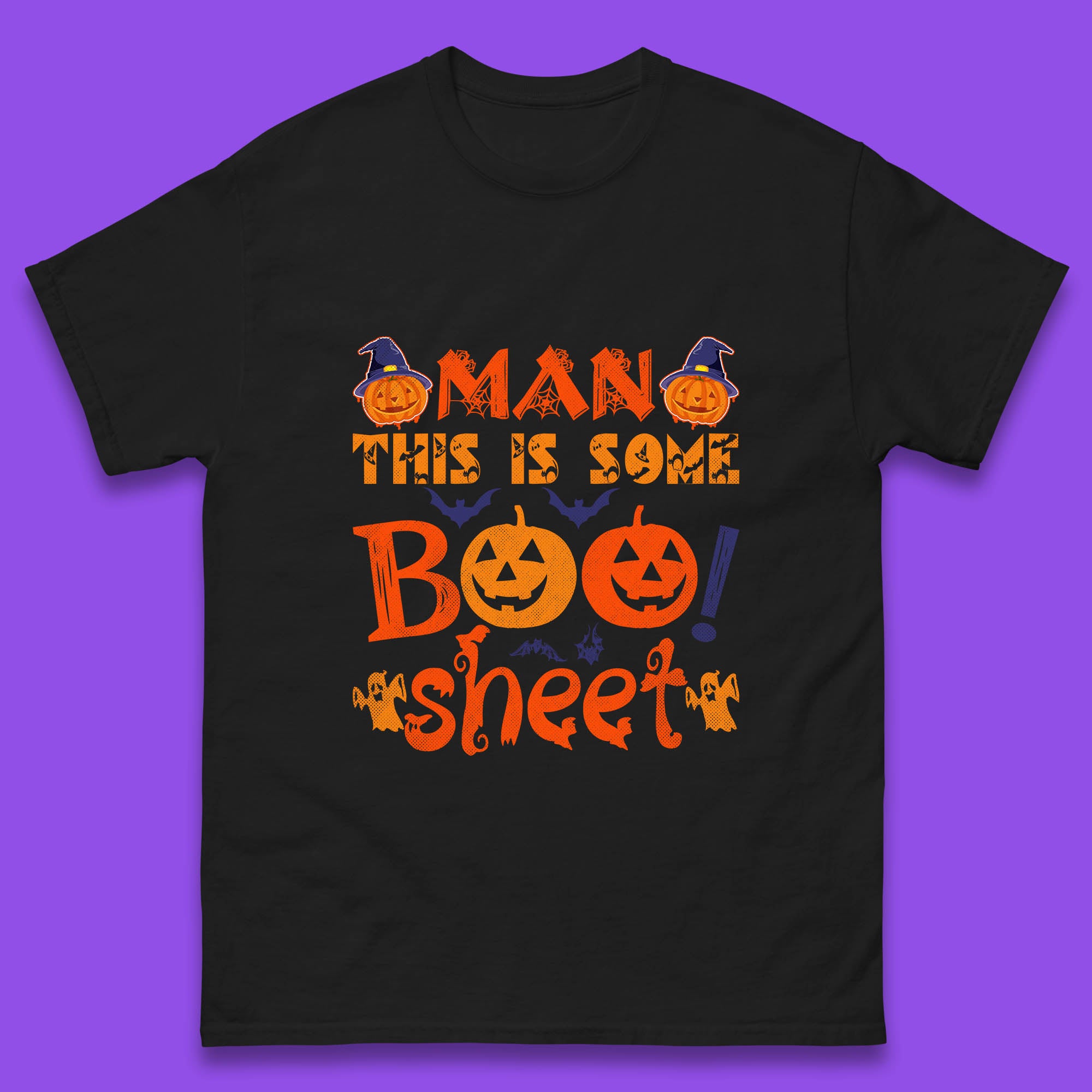 Man This Is Some Boo Sheet Funny Ghost Halloween Costume Mens Tee Top M