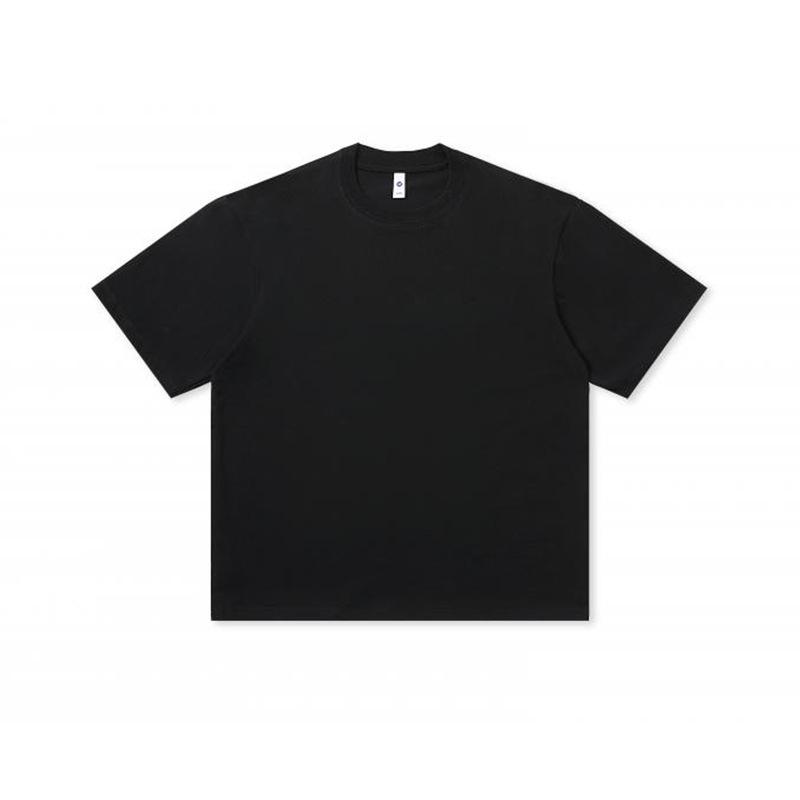 

Мужская хлопковая футболка с круглым вырезом и спущенным плечом из двойной пряжи, 250 г, однотонная, с коротким рукавом S чёрный