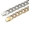 Alloy Round Gold Hip Hop Necklace Jewelry Cuban Chain Not Off Color Ribbon Diamond Men'S Necklace