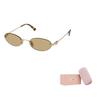 MIU MIU Full Frame Design Oval Sunglasses Women Sunglasses Tortoise SMUA54EZVNC051