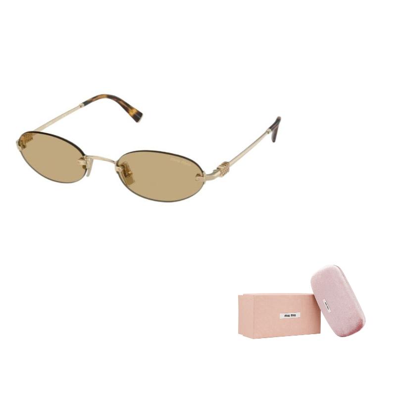 MIU MIU Full Frame Design Oval Sunglasses Women Sunglasses Tortoise SMUA54EZVNC051