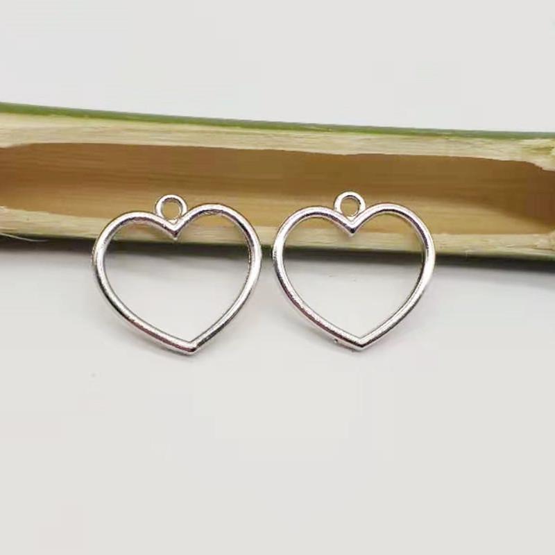 Hollow Heart Pendant DIY Keychain & Earring Charm Accessory Necklace