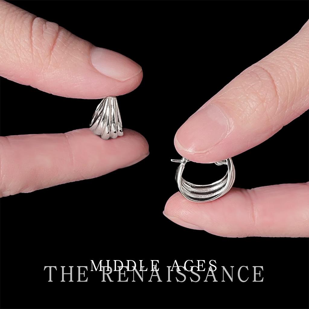 Средневековая текстура ретро ушная пряжка французские легкие роскошные минималистичные серьги серьги холодного ветра