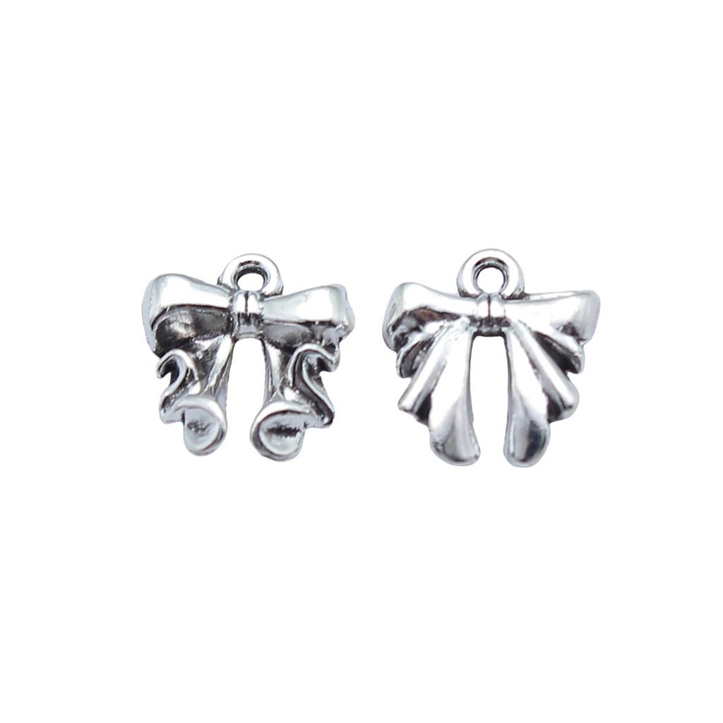 Pendants Bow With Crown Charms For Princess Themed Jewelry Making Alloy