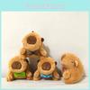 Realistic Capybara Plush Keychain Cute Backpack Charm Stuffed Animal Toy With Bow