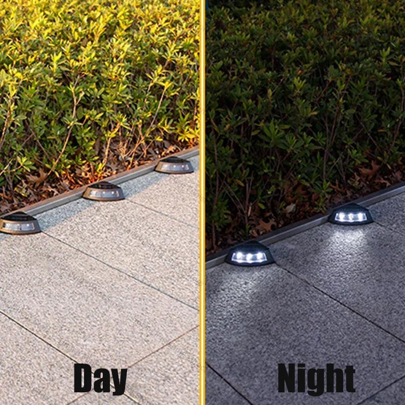 Solar Powered Step Lights Outdoor Garden Staircase Patio Walkway LED Decorative Lights Waterproof for Home Steps Outdoor Light