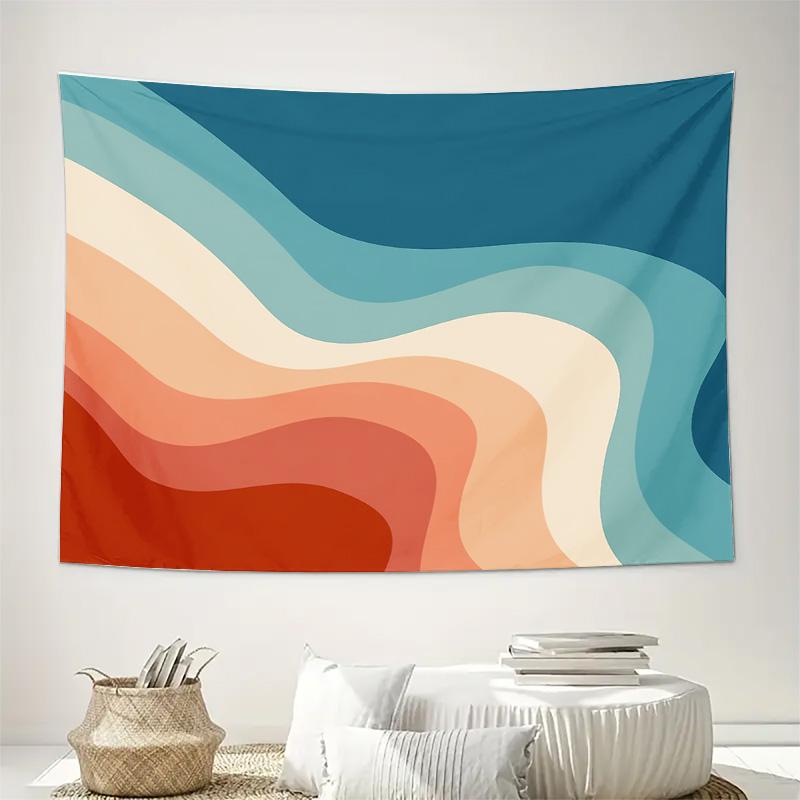 Boho Wall Tapestry Aesthetic Room Decor Hippie Wall Hanging Nature Landscape Tapestry Dorm Room Decor Vintage Textured Wall Art