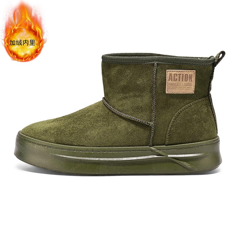 Winter new snow boots men go out versatile high-top cotton shoes velvet warm non-slip lazy cotton boots men